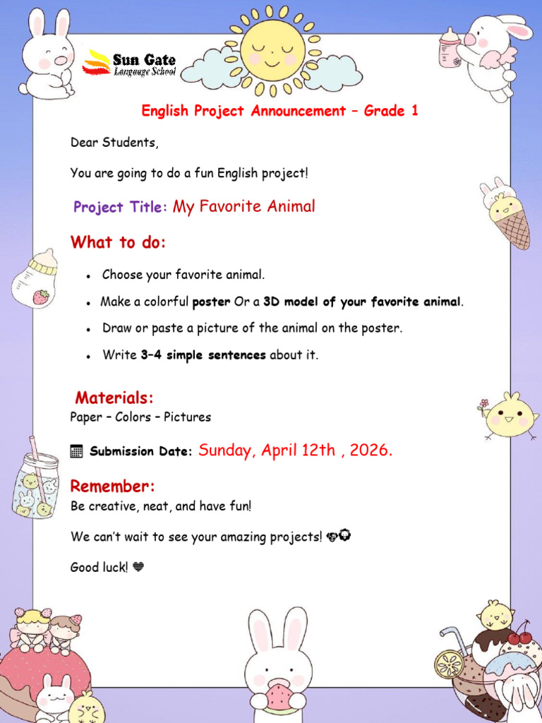 Grade 1 Project | PDF