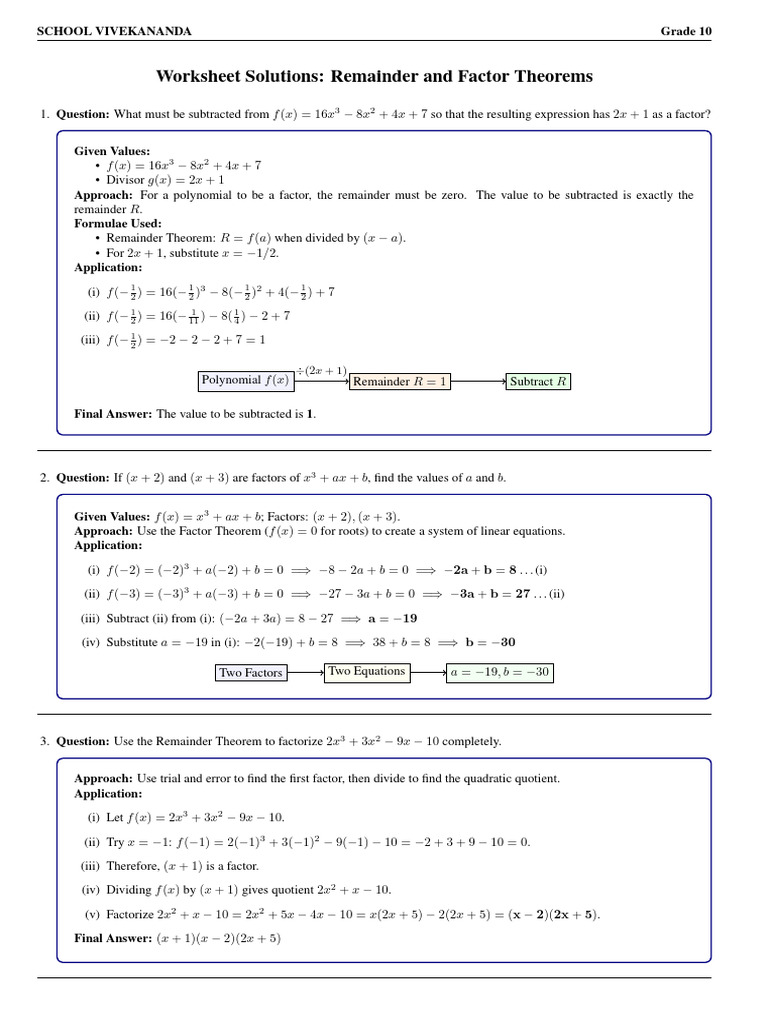 G10 Factorization of Polynomials Worksheet AK | PDF | Factorization ...