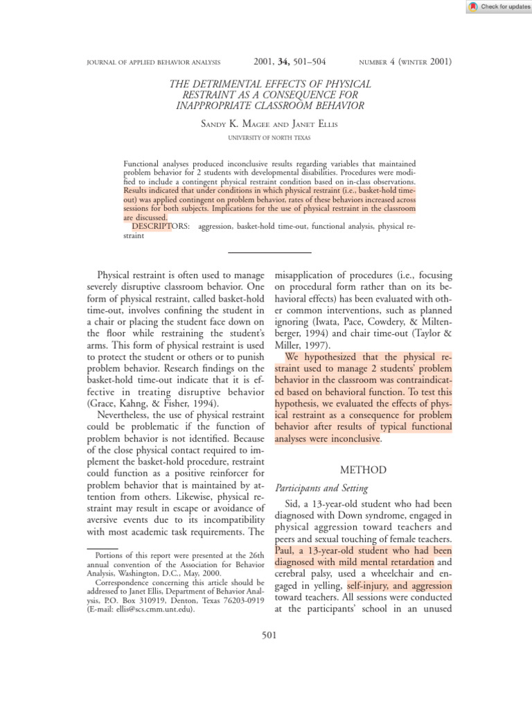 Vol34 Issue4 - The Detrimental Effects of Physical Restraint as a ...
