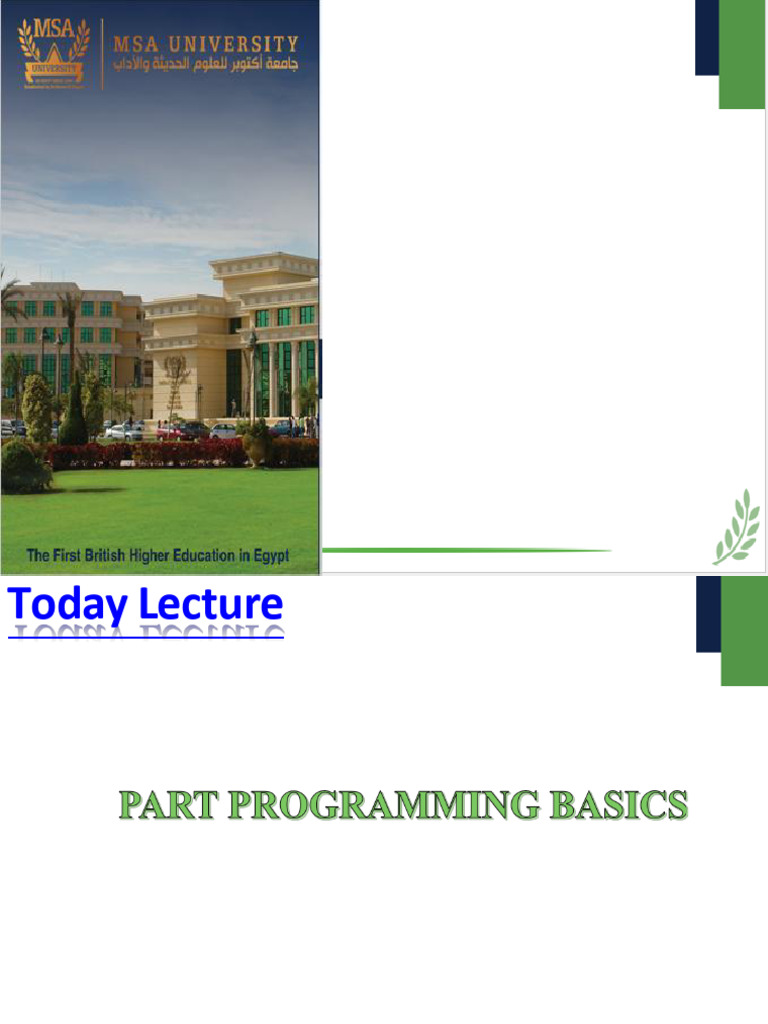 Lect 4 Part Programming Basics | PDF | Machining | Tools