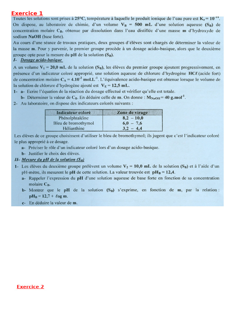 Exercice 1 | PDF