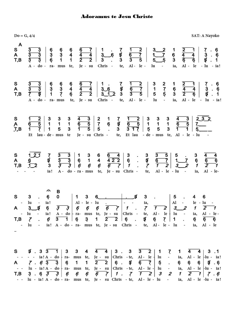 Adoramus Te Jesu Christe(1) | PDF