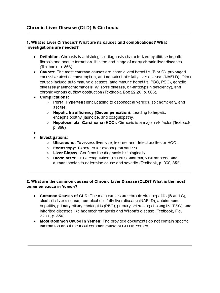 All Clinical Questions With Answers | PDF | Cirrhosis | Hepatitis