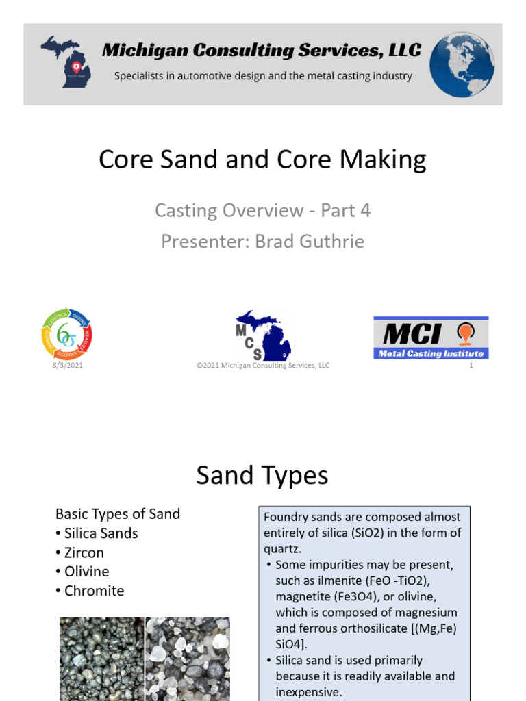 Core Sand and Cores_Part 4 | PDF
