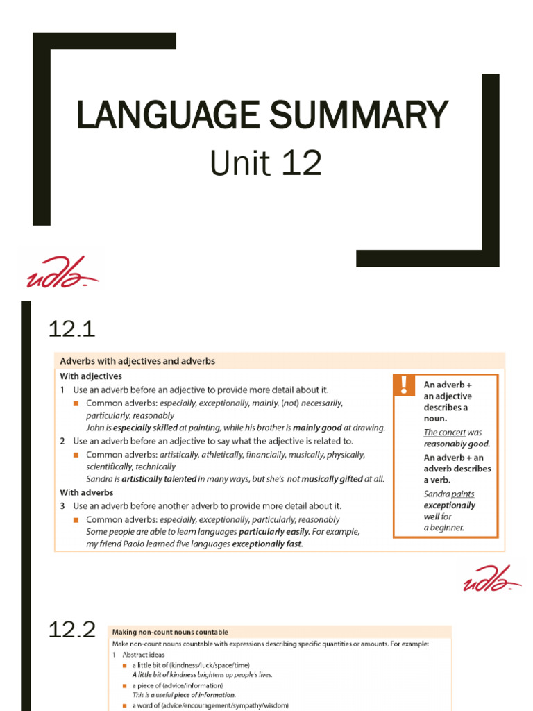 Unit 12 Grammar Charts | PDF