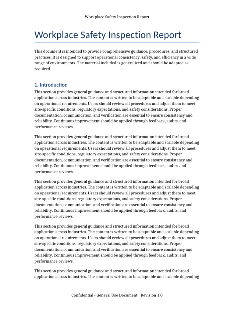 Workplace Safety Inspection Report Extended | PDF | Verification And ...