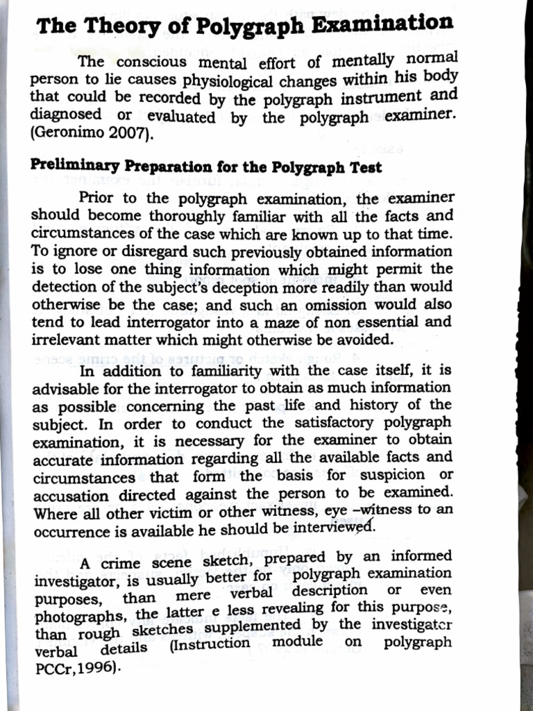 Chapter 5 Four Phases in Conducting Polygraph Examination | PDF