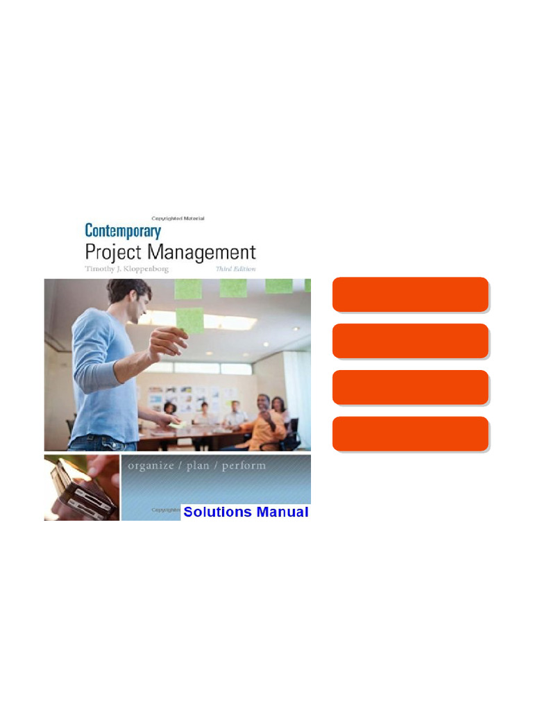 Contemporary Project Management 3rd Edition Timothy Kloppenborg ...