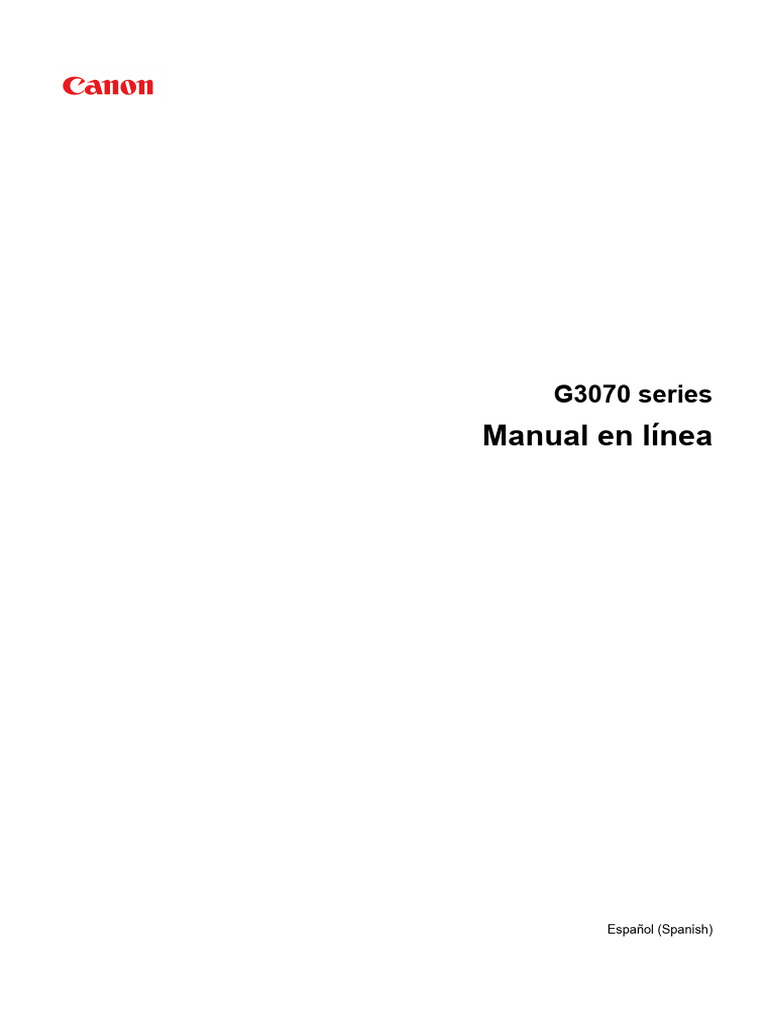 Impresosa Cannon G3070 series Manual en línea | PDF