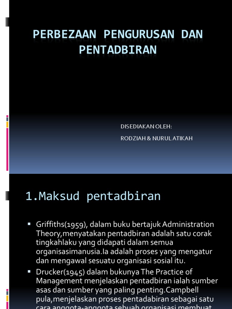 Perbezaan Pengurusan Dan Pentadbiran