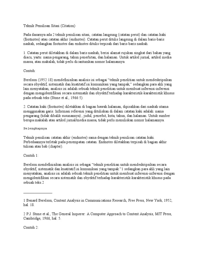 Teknik Penulisan Sitasi