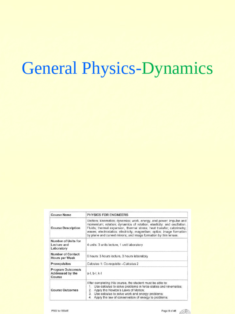 Day5-Dynamics(Kinetics and Kenimatics) | PDF | Classical Mechanics | Force