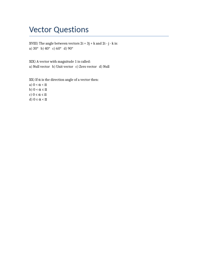 Vector Questions | PDF