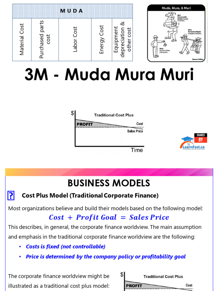 Efficiency With 3Ms_ Muda, Mura, Muri | PDF | Lean Manufacturing | Cost