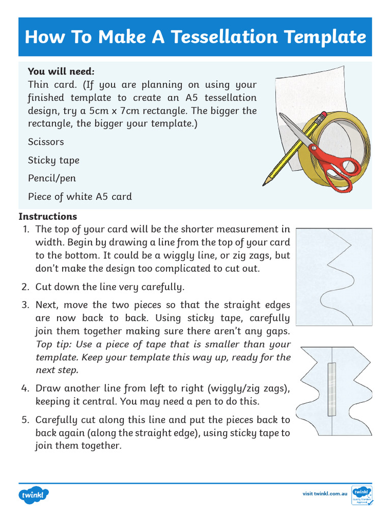 How to Make a Tessellation Template StepbyStep Instructions | PDF