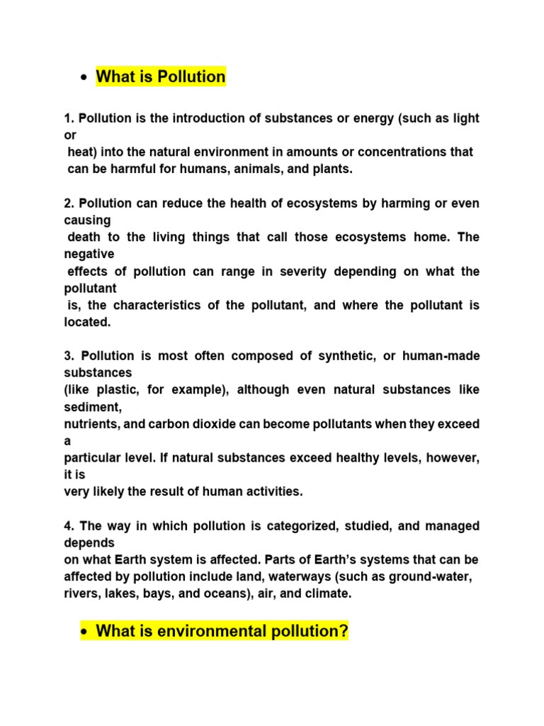 What is Pollution.docx Akanklsha Edit.docx New | PDF | Plastic | Waste ...