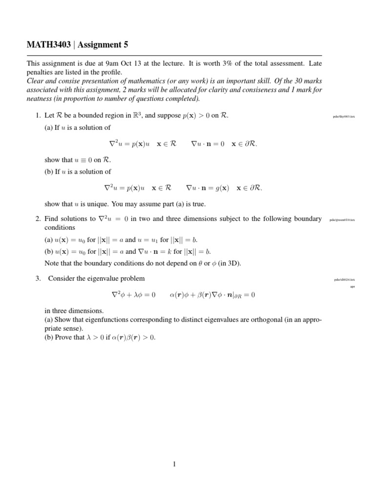 MATH3403 Assignment 5: PDE Solutions | PDF | Teaching Methods ...