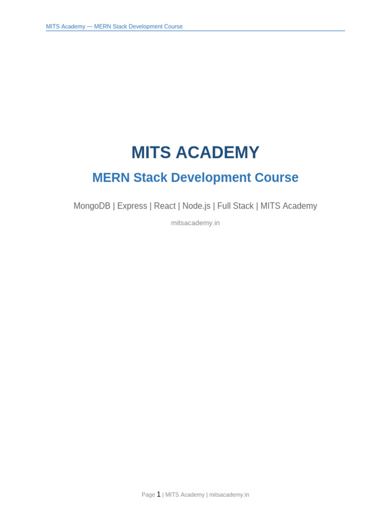 Mits Mern Stack eBook | PDF | Software Development | Computer Programming