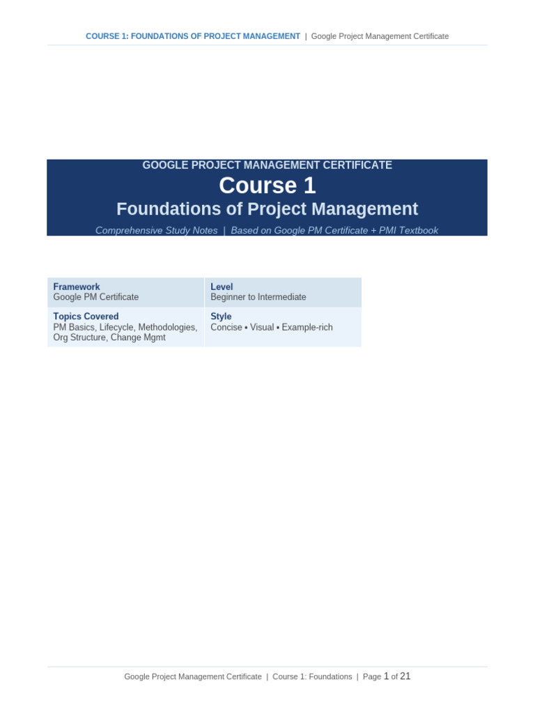 Course1_PM_Foundations | PDF | Agile Software Development | Project ...
