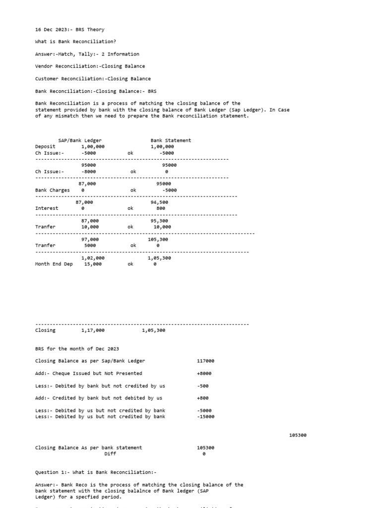 BRS Theory | PDF | Debits And Credits | Banks