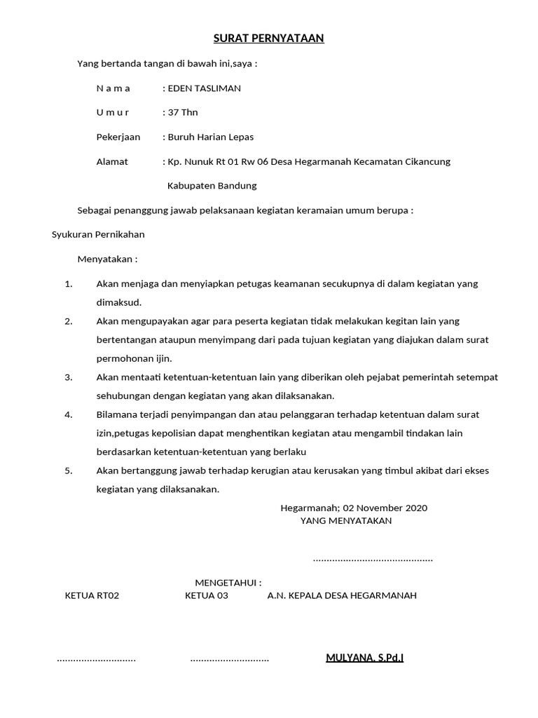 Surat Izin Rame-Rame | PDF