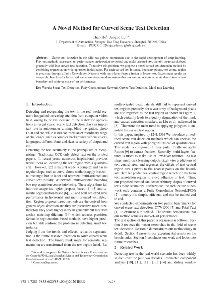 A Novel Method for Curved Scene Text Detection | PDF | Deep Learning ...