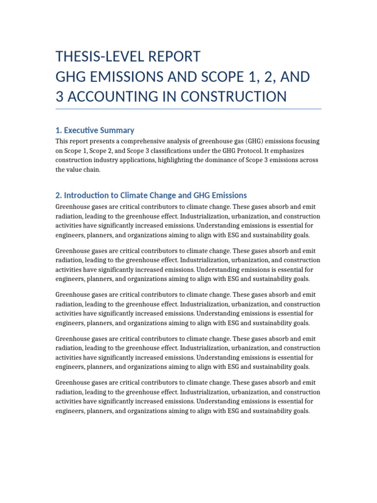 Thesis Level Ghg Report | PDF | Greenhouse Gas | Greenhouse Effect
