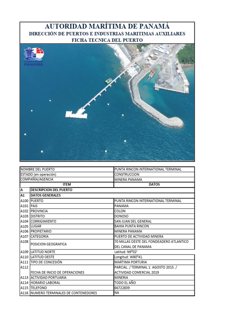 Fichas Tecnicas Punta Rincon | PDF | Puerto | Transporte de agua