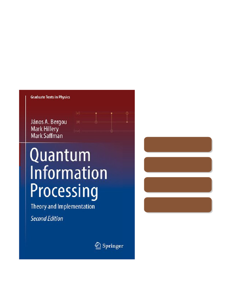 QUANTUM INFORMATION PROCESSING: Theory and implementation 2nd Edition ...