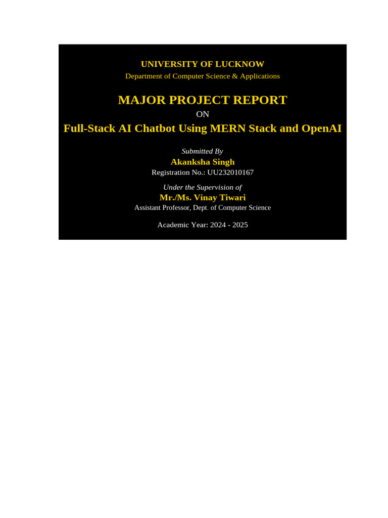 AI Chatbot Project Report | PDF | Databases | Artificial Intelligence