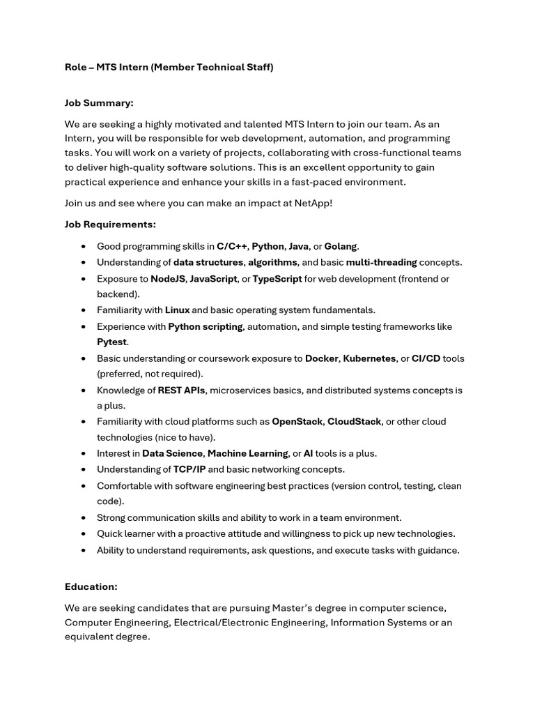 MTS Intern JD (1) (1) | PDF