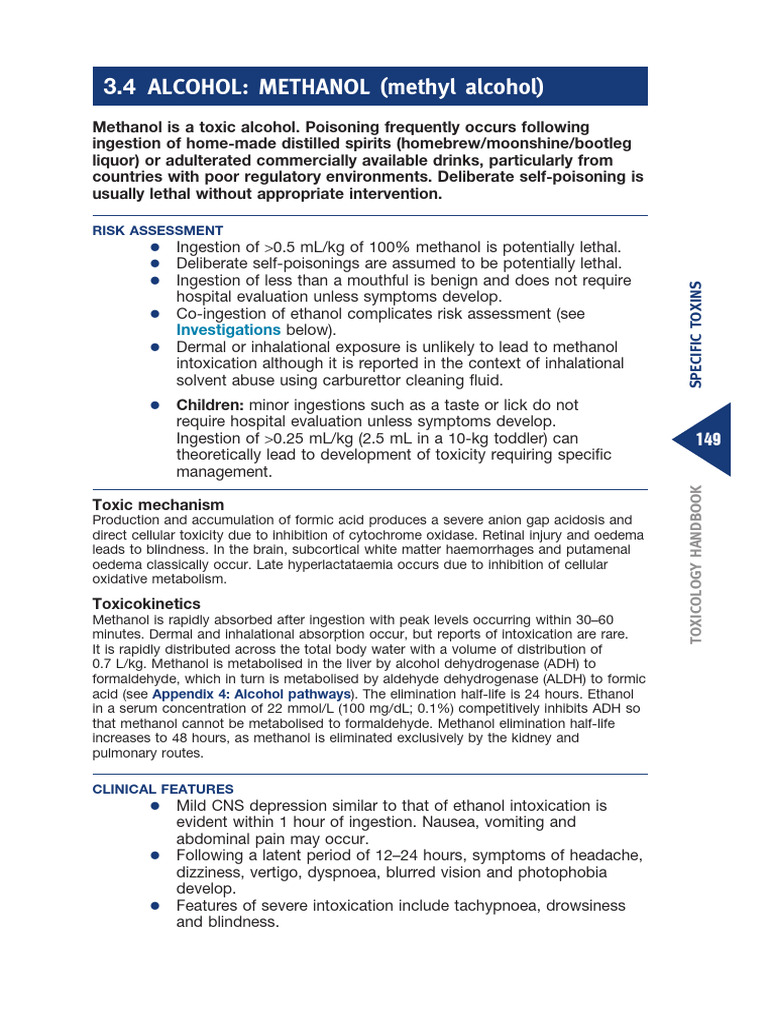Methanol Poisoning | PDF | Methanol | Medical Specialties