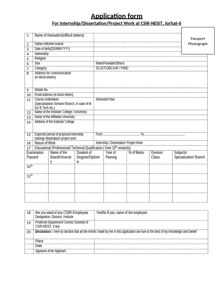 Application Form | PDF