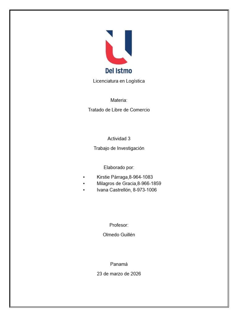 Trarado Libre Comercio - Actividad 3 | PDF | Comercio | Sustentabilidad