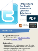 10 Quick Facts you Should Know about Consumer Behavior on Twitter 2011 (Chadwick Martin Bailey) JUL12