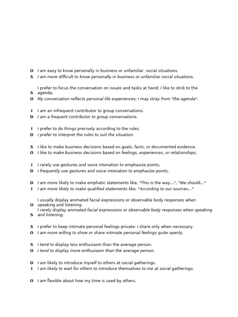 Personality Test | PDF | Human Communication | Psychology