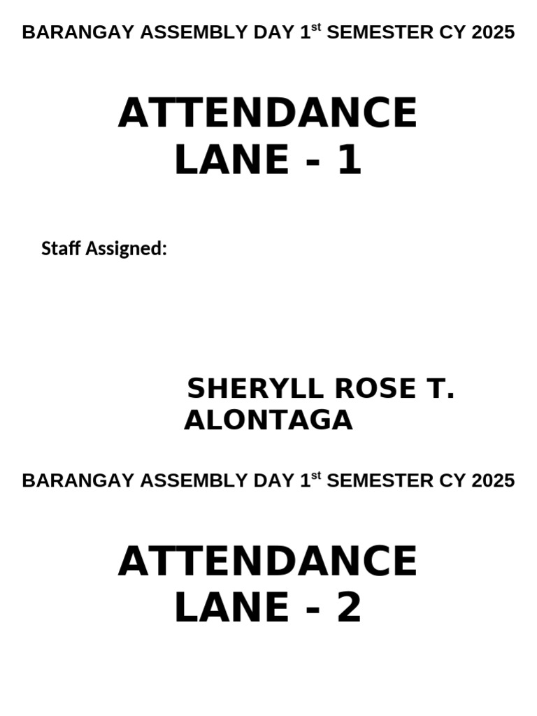 2nd Attendance Assembly Meeting | PDF