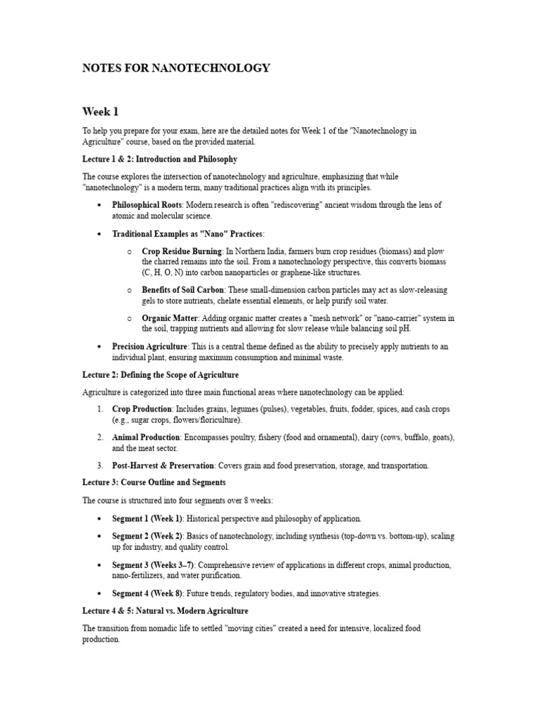 Nanotechnology Notes | PDF | Nanomaterials | Nanoparticle