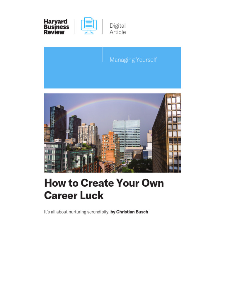 How to Create Your Own Career Luck | PDF
