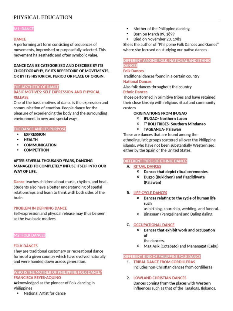 Physical Education Prelims | PDF | Dances | Performing Arts