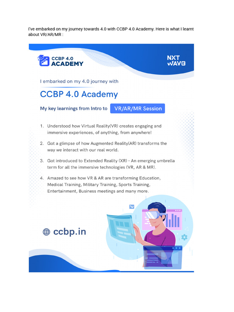 My Learnings VR AR MR | PDF