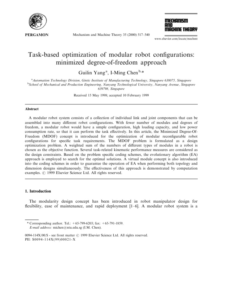 Task-based Optimization of Modular Robot Configurations Minimized ...