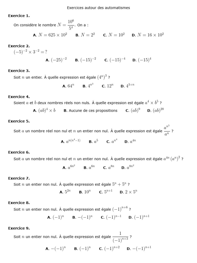 Automatismes 1 Spé Maths | PDF | Échecs | Théorie (échecs)