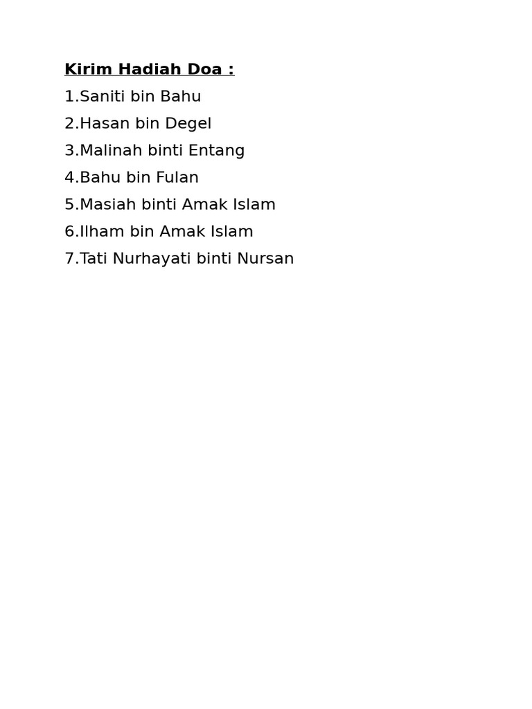 Kirim Hadiah Doa | PDF