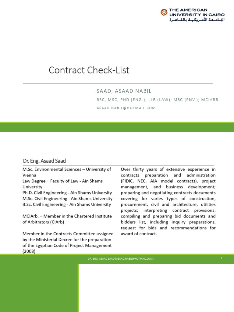 06 Contract Check List | PDF