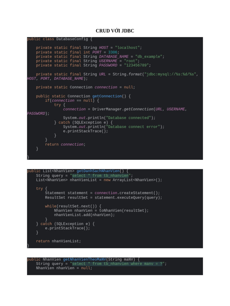 CRUD VỚI JDBC | PDF | Computer Data | Computing