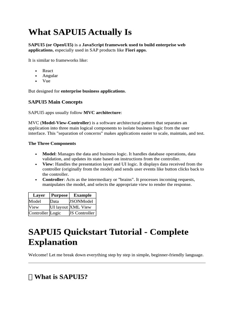 Sap Ui5 | PDF | Model–View–Controller | Web Application