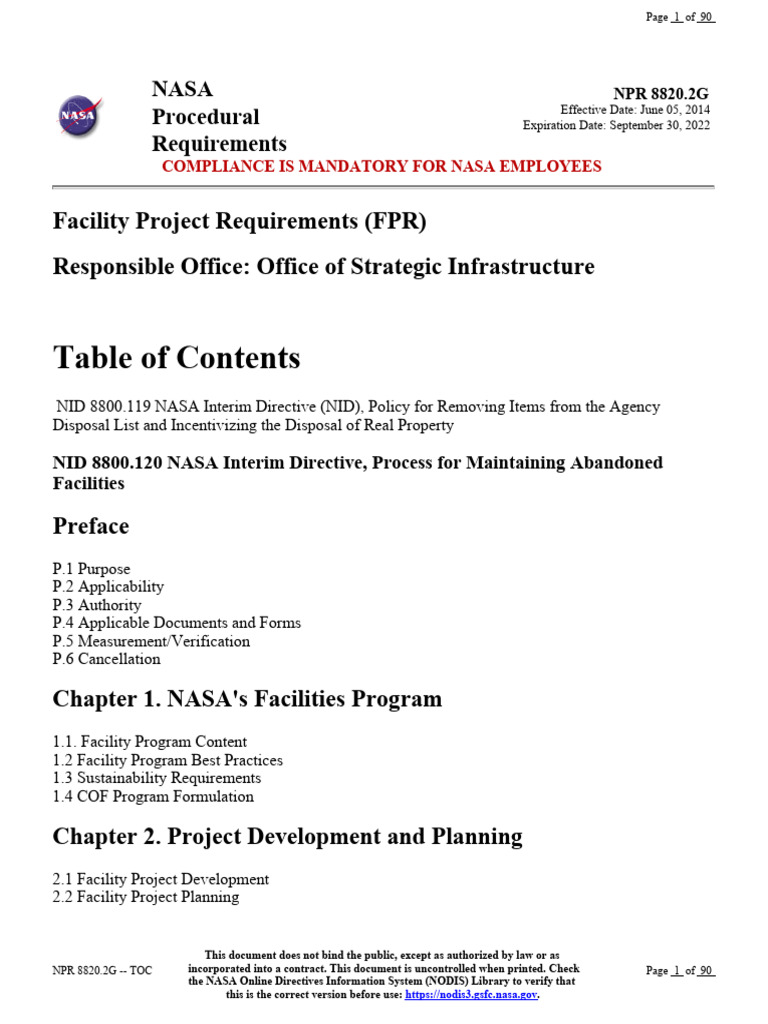 8820.2G Facility Project Requirements | PDF | Office Of Management And ...