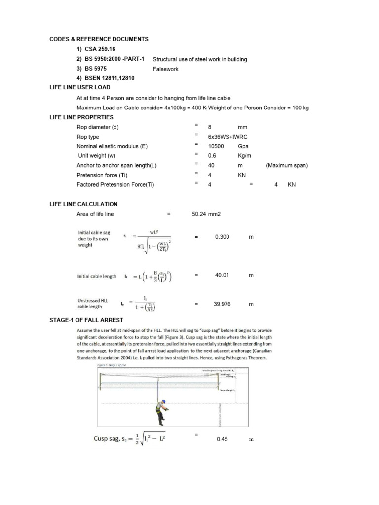 Lifeline Load Capacity and Design Calculations | PDF | Solid Mechanics ...