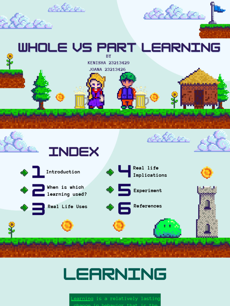 whole vs partial learning | PDF | Learning | Experiment
